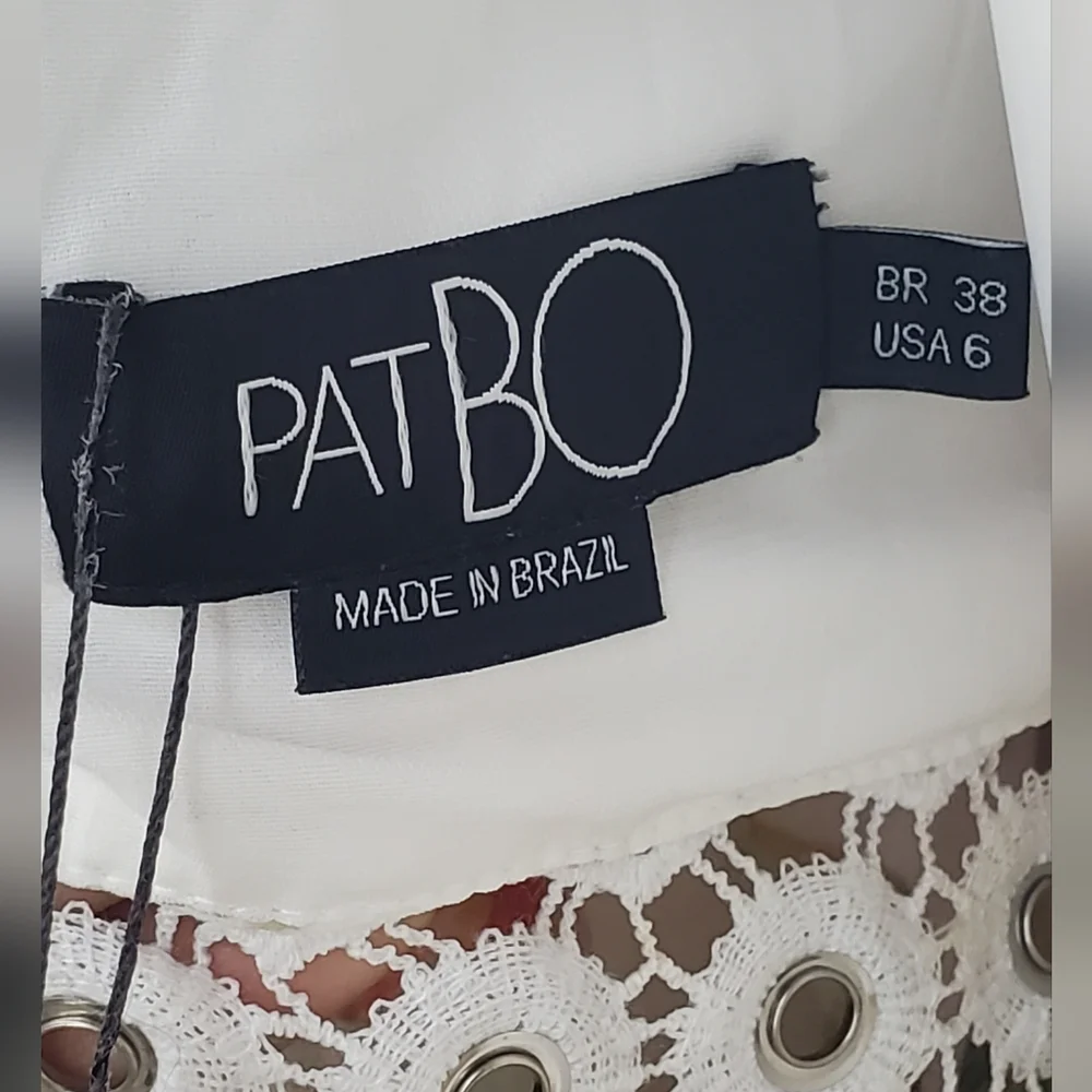 PatBO Size 6 "Wild Flower" Printed White Lace Mini Dress - Picture 10 of 14